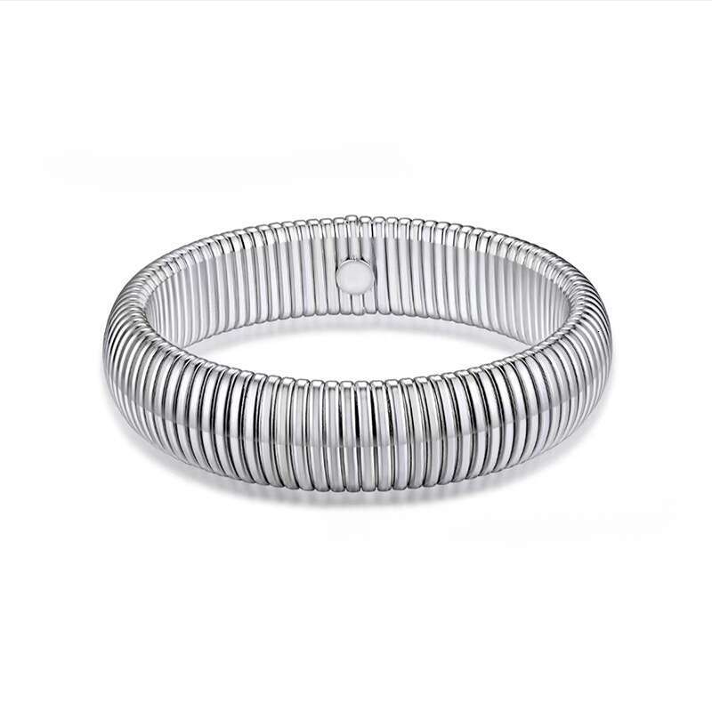 Exaggerated Elastic Thread Multi specification Jewelry Set Necklace Titanium Steel Circle Bracelet