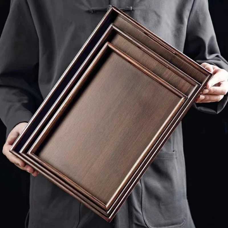 Bamboo Tray with Handle4 Sizes Japanese Style Dry Brewed Tea Tray Thickened Barbecue Bamboo Tray Home Restaurant Tea Set Tray Y251129