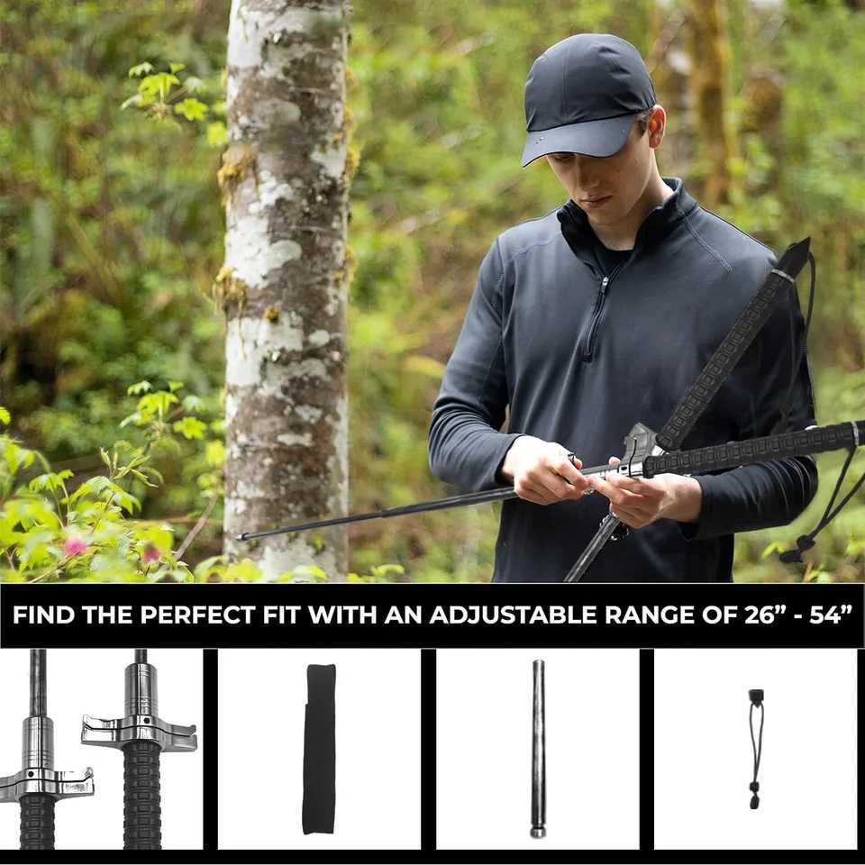 Suitable for all terrains 26 - 37 inch retractable stainless steel walking sticks non-slip and wear-resistant convenient to s X251128