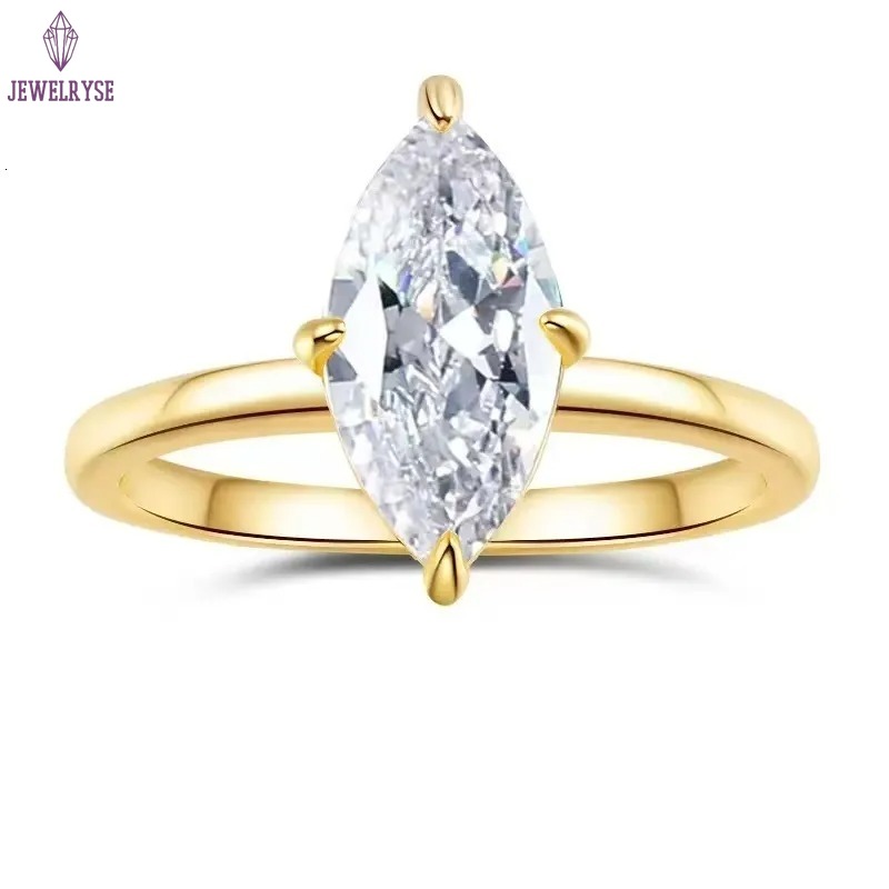 Wholesale 10K 14K 18K Gold Vvs Moissanite Engagement Rings Women 925 Silver Diamond Emerald Radiant Oval Cut Gold Ring Jewelry