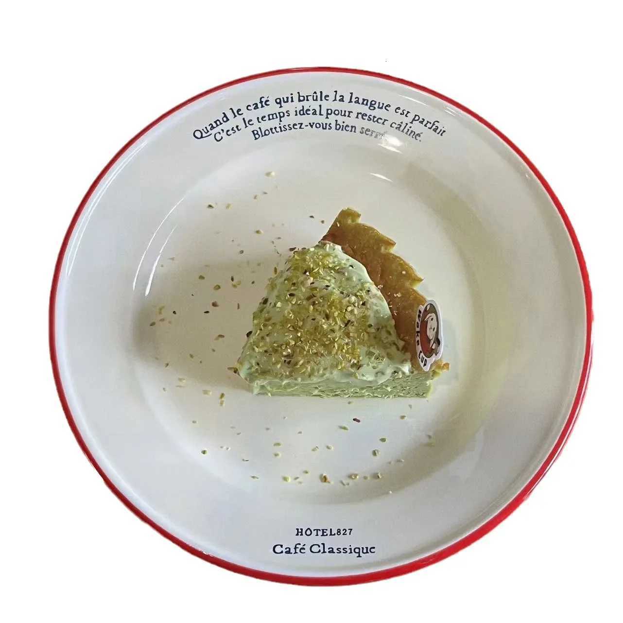 Luxury Korean Retro French Letter Ceramic Disc Graffiti Dessert Breakfast Pasta Creative Kitchen Supplies Food Photography Plate Y251129