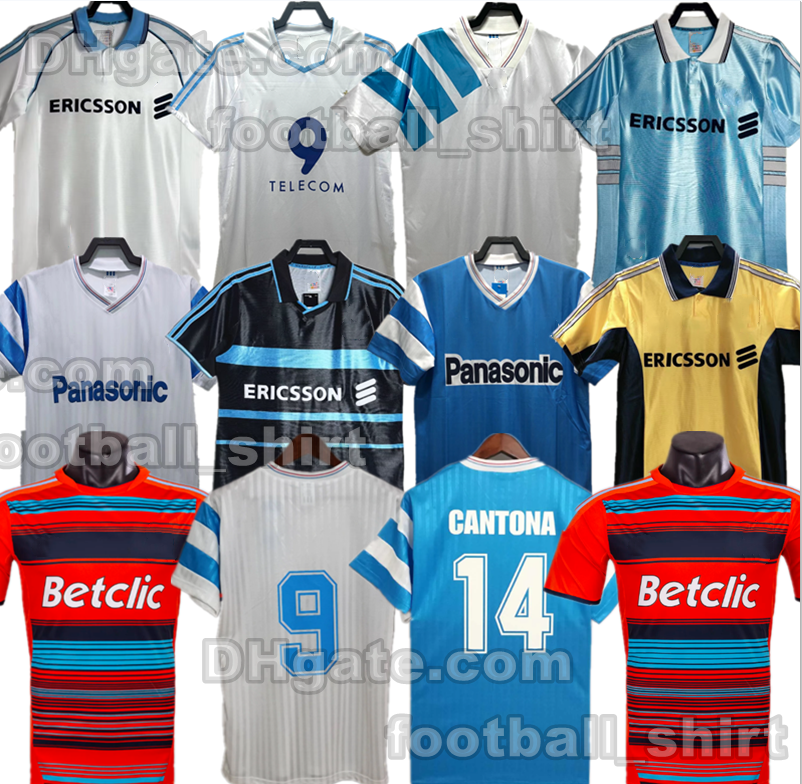 1990 91 06 11 12 Waddle OM Marseillais Retro Soccer Jerseys 1993 98 99 00 long sleeves Olympique de maillot foot BOLI DESAILLY DESAILLY 2005 classic football shirts