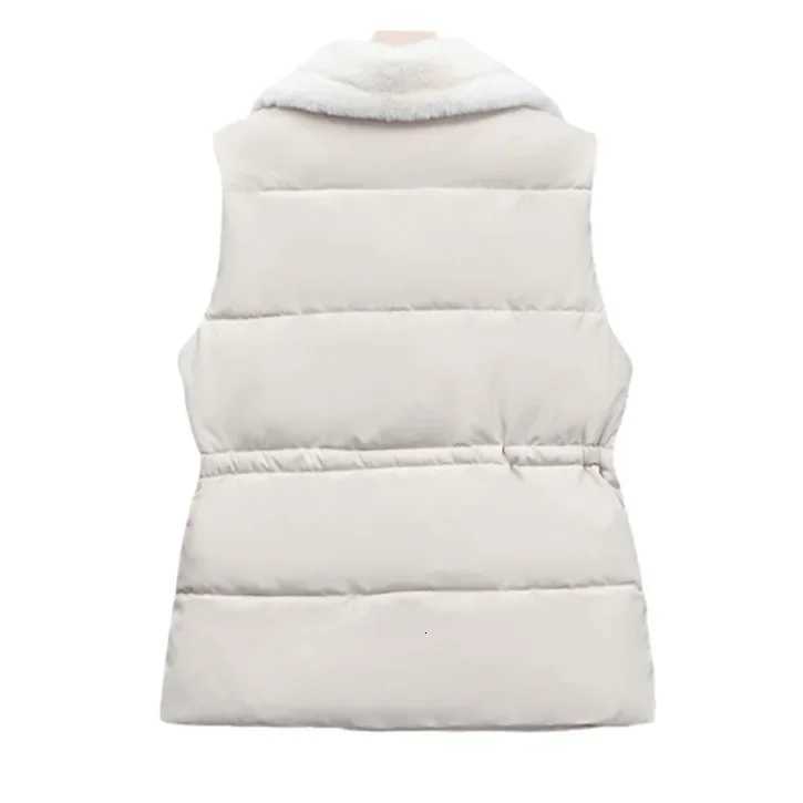 Women Parkas Single Breasted Coats Autumn Winter Vest Coat Sleeveless High Waist Casual Vests Elegant Y2k Jackets Thick WarmT251129
