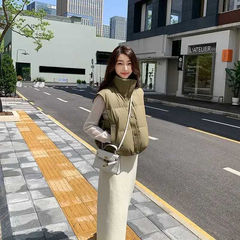 Solid Color Quilted Drawstring Womens Vests New Outerwear Working Pretty Trend 2025 Lady Giletes Casual Elegant Coats on SaleT251129