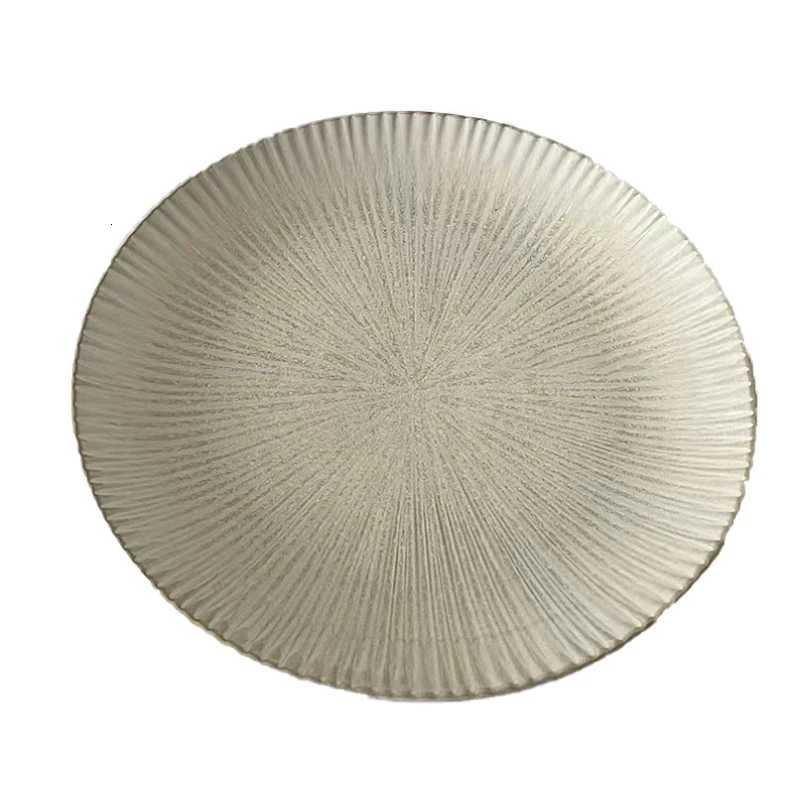 Luxury Nordic Ceramic Plates Retro Brown Household Serving Dish High-end Large Capacity Round Plate Simple Cake Dessert Tableware Y251129