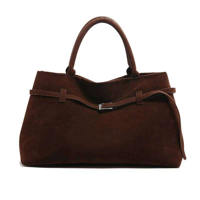 NEW Luxury Brand Rodeo Woman Faux Suede Brown Totes Gold Buckle Shoulder Bags Fashion Women Handbags