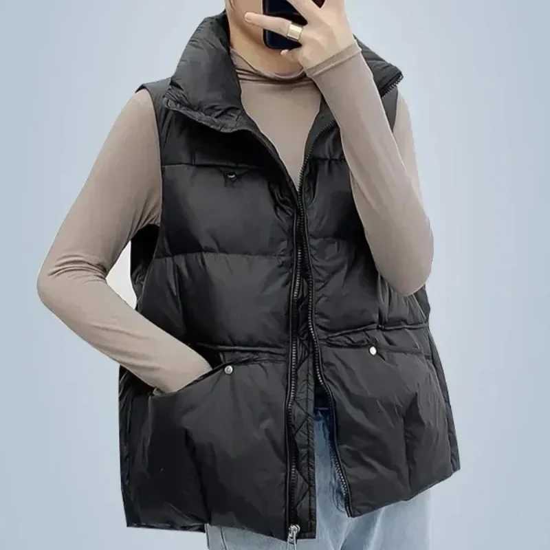 Loose Padded Cotton Waistcoat Woman Warm Cheap Youthful Coats on Sale E Vest for Womenlegant Demi-season Winter Clothing AutumnT251129
