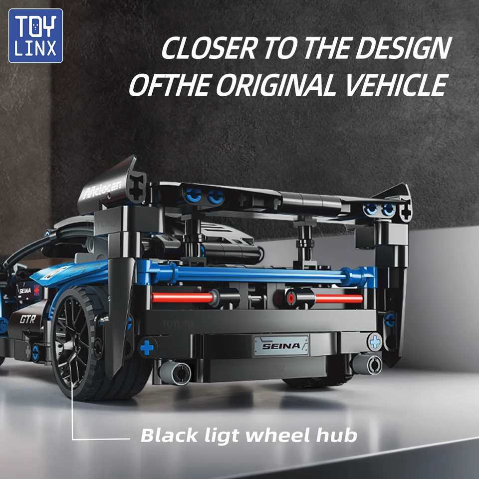 ToylinX 1/18 523 PCS Technical Mechanical Supercar Racing Building Block Assembled Toy Car for Kids Boy Christmas Gifts J251129