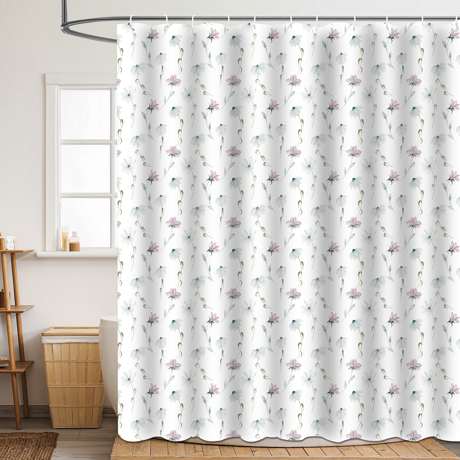 YL-37839 Polyester Marine Print Thickened Waterproof Shower Curtain - Multiple Styles Available for Wholesale Bathroom Curtains