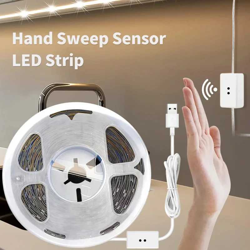 Smart USB Led Strip Light SMD2835 5V Motion Sensor Hand Scan ON OFF Control Backlight Tape for TV Kitchen Cabinet Wardrobe M251129
