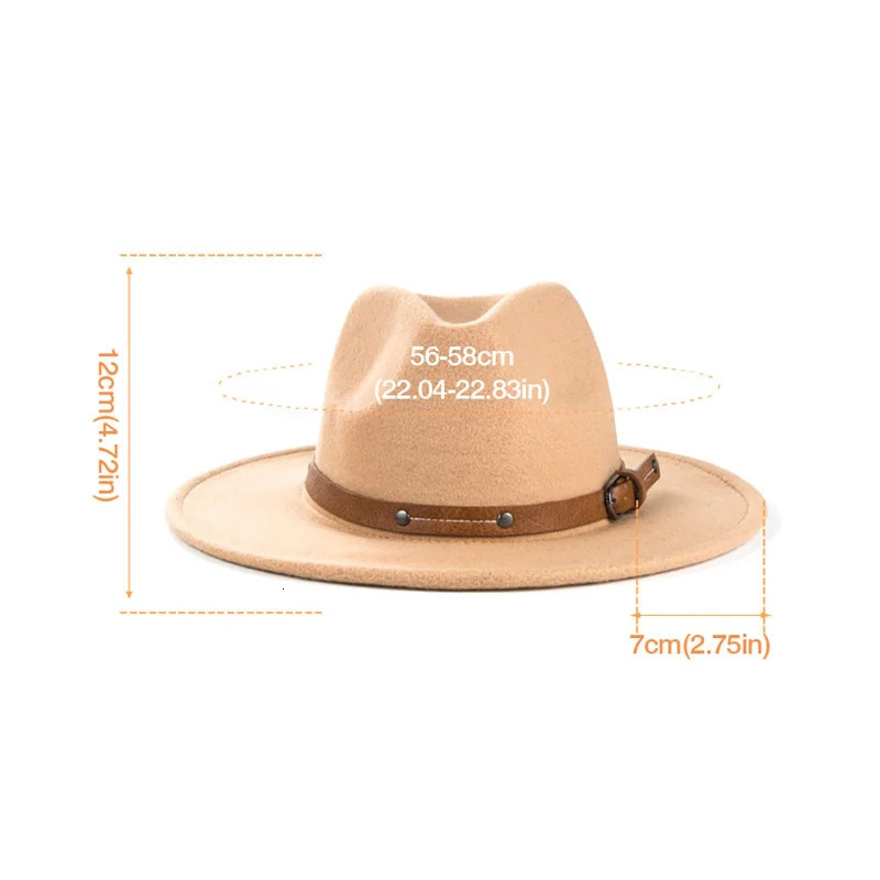 Belt Wool Fedoras Hat For Women Men Winter Autumn Warm Vintage British Style Round Bowler Caps Church Flat Brim Felt Jazz Hats 251228