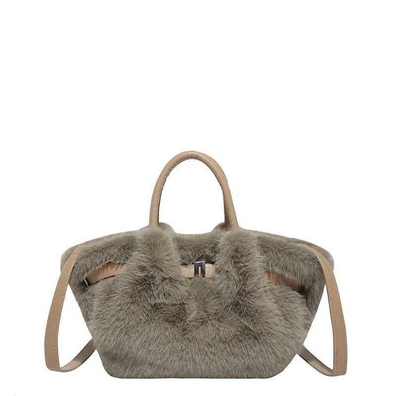 Fashion Ruched Hobos Women Handbags Designer Soft Plush Small Tote Bag 2025 Autumn and Winter New Shoulder Crosbody Bags K251128