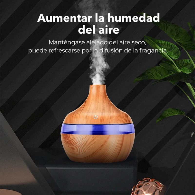 300ML Air Humidifier Essential Oil Aroma Diffuser Home Ultrasonic Wood Grain humidificador USB Mist Maker umidificador purifier 251128