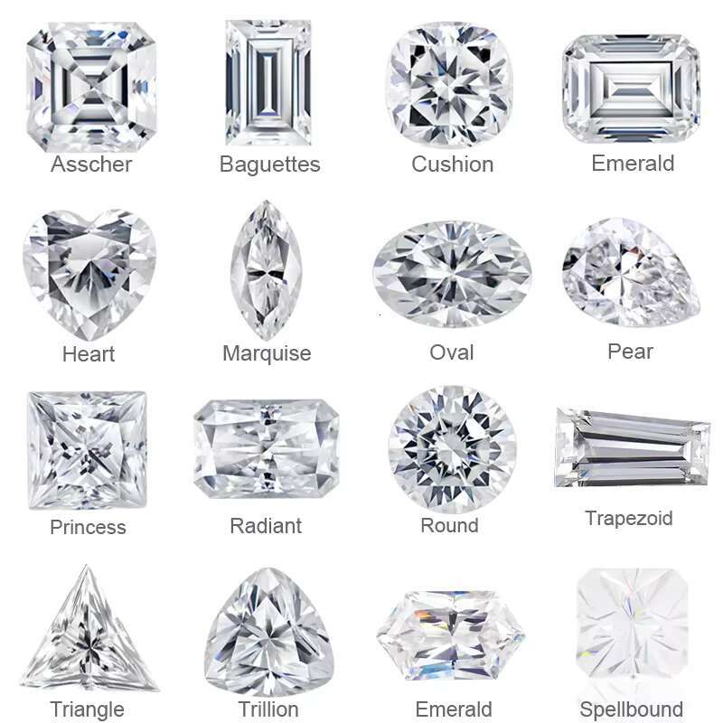 Custom Mossanite Jewelry Emerald Pear VVS Moissanite Solitaire Real 14K Diamond Engagement Wedding Gold Ring for Women