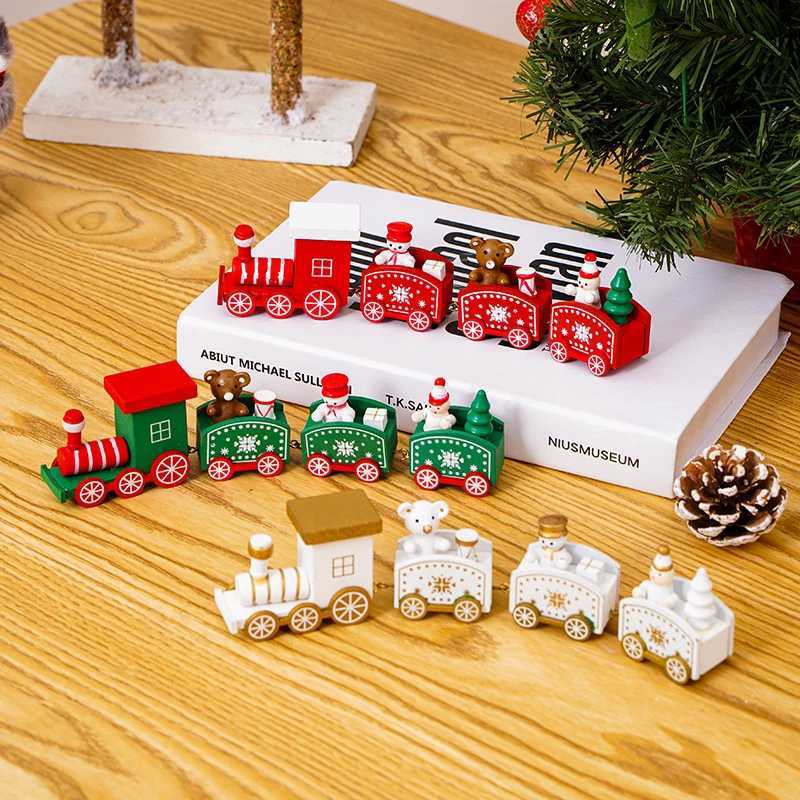 Christmas Train for Christmas Tree Decoration Wooden Train Ornament Xmas Party Christmas Decorative Train New Year Decor navidad J251129