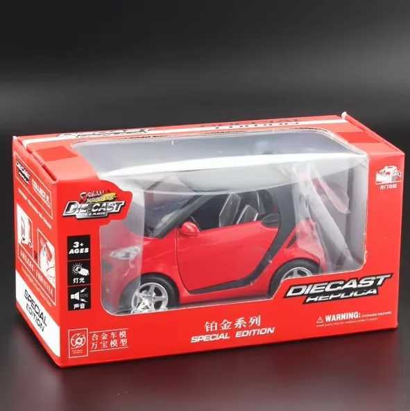 1/32 Scale SMART Metal Toy Alloy Diecast Car Model Simulation Vehicle Sound And Light Pull Back Toys For Boy Birthday Gifts J251129