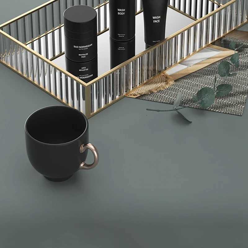 Makeup Storage Tray Glass Transparent Cosmetic Organizer Metal Perfume Lipstick Stand Rectangle Dresser Decoration Tray for Home Y251129