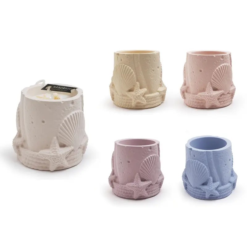 Marine Shells Starfish Storage Jars Cement Gypsum Silicone Molds Scented Candles Cups Decorative Ornaments, DIY Handicraft