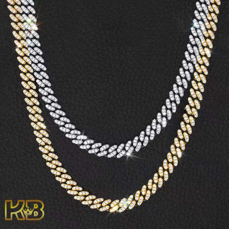25 Sterling Sier VVS Moissanite Tennis Chain Dia-Cut Hip Hop Love Gift His Hers Matching Heart Chains