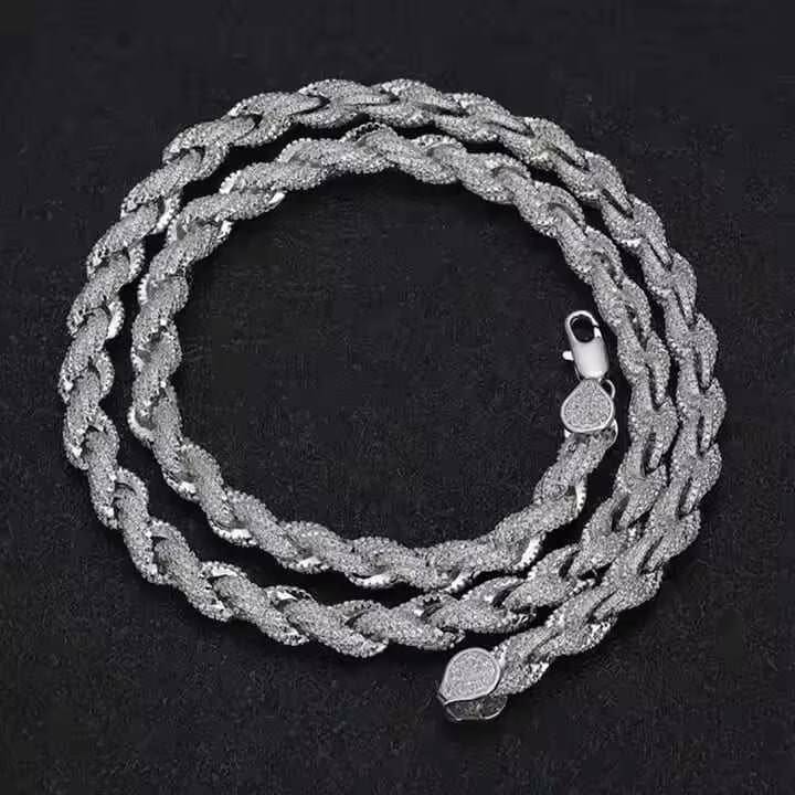 High Quality 925 Silver Cuban Chain Necklace for Men Silver 925 Moissanite Hip Hop Style Jewelry Perfect for Gifts
