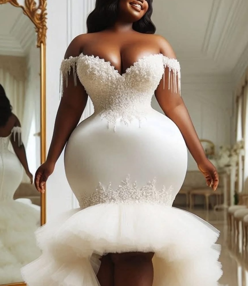 2025 Oversize Aso Ebi Plus Size Ivory Wedding Dress Lace Beaded Sweetheart Tulle Vintage Bridal Gowns Dresses ZJ065