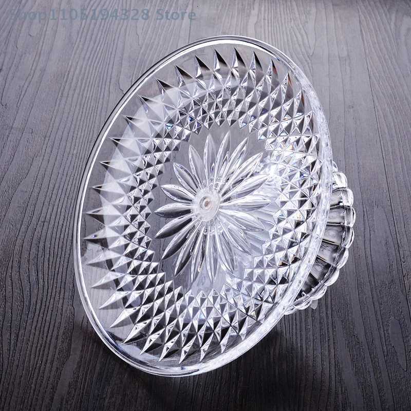 1PC 15/20/25/30cm Acrylic Serving Plates Fruit Dessert Salad Tray Cupcake Display Stand Round Dinner Plate Kitchen Supplies Y251129