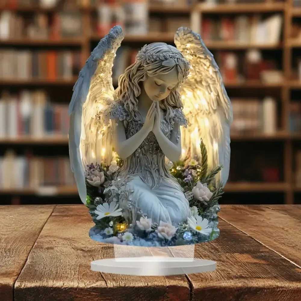 Radiant Praying Angel Statue - A Calming And Warm Desktop Decoration The Perfect Gift For Your He Off Or Cafe Decor H251129