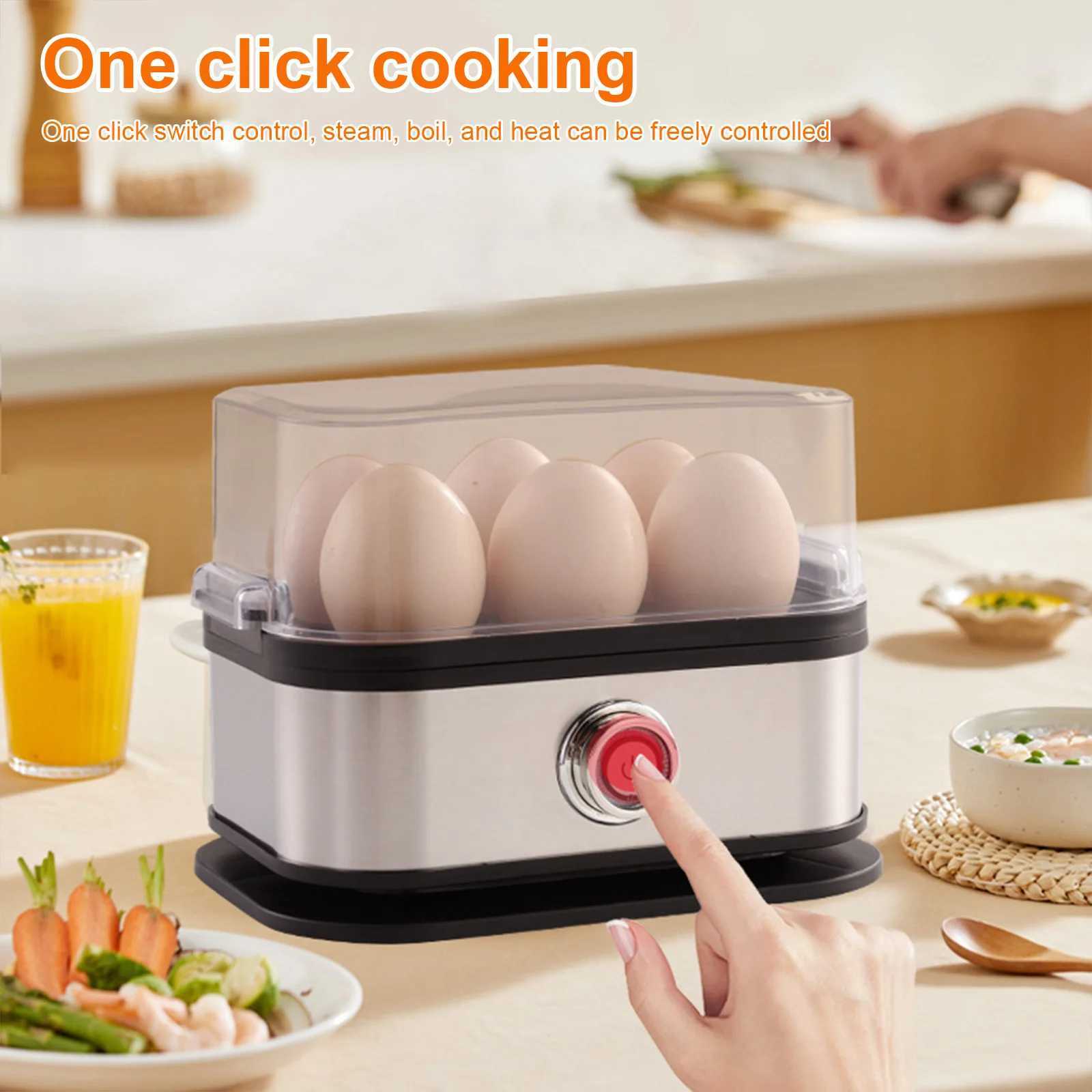 Eggs Boiler 200W Automatic Cooker 6 Eggs Capacity Electric Steamer Multi Functional Kitchen Space Saving Eggs Boiler Appliance C251129