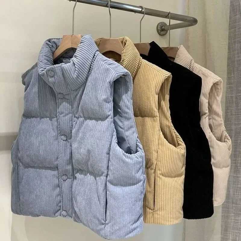 Womens Padded Cotton Vests Quilted Solid Color Youthful Lightweight Lady Giletes Clothes Fashion 2025 Korean Style Autumn ColdT251129