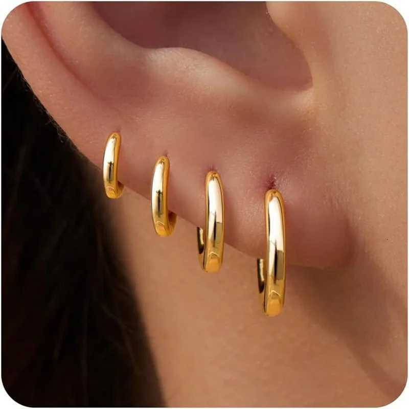 4Pair/set Stainless Steel Circle Hoop Earrings for Women Classic Small Helix Hoops Loop Ring Huggie Cartilage Piercing JewelryT251129