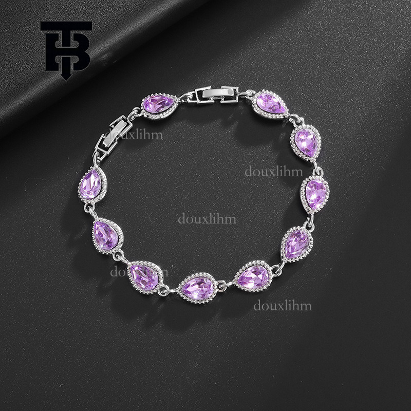 TB BHULAMTE Designer Luxury Women's Simple Bracelet European And American Fashion Trend Inlaid Rainbow Gemstone Bracelet High End Jewelry Gift