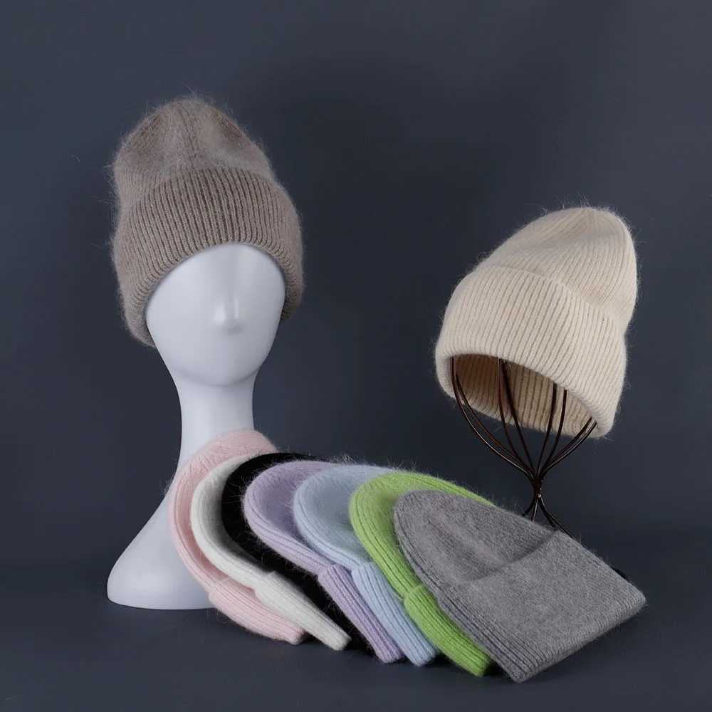 new Hot Selling Winter Hat Real Rabbit Fur Winter Hats For Women Fashion Warm Beanie Hats Women Solid Adult Cover Head CapXJ251129