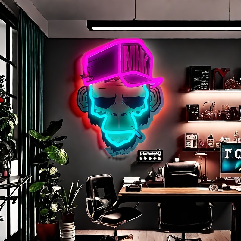 Bear. This super cool LED wall decoration light features an animated little bear. With adjustable brightness, this LED light is suitable for decoratin