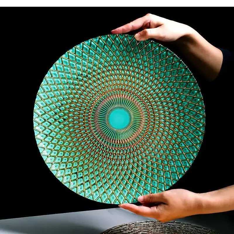 Luxury Nordic Luxury Crystal Fruit Plate Western Food Large Household Tableware Living Ro Tea Table Decoration Crafts Y251129