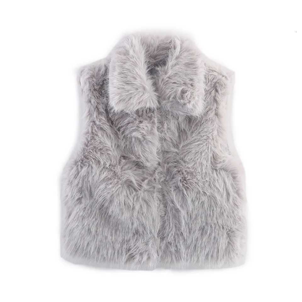 2025 Autumn Solid Womens Thick Warm Faux Fur Waistcoat Sleeveless Lapel Collar Front Hook Female Outerwear Fashion Chic Vest ToT251129
