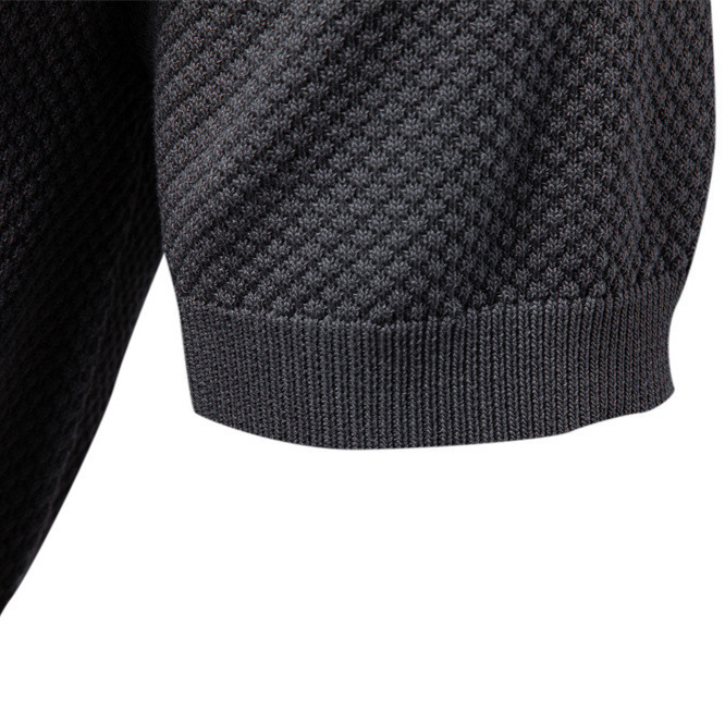 2025 Summer High Quality European Pineapple Pattern Woolen for Business, Seagull Collar, Men's Short Sleeve Sweater Polo