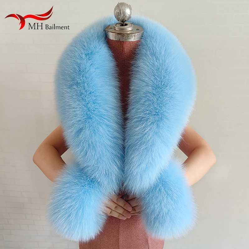 Winter Natural Fox Fur Scarf And Cuff Set Women Jacket Fur Collar Authentic Neck Warm Scarves Luxury Fluffy Fox Fur ShawlJ251129
