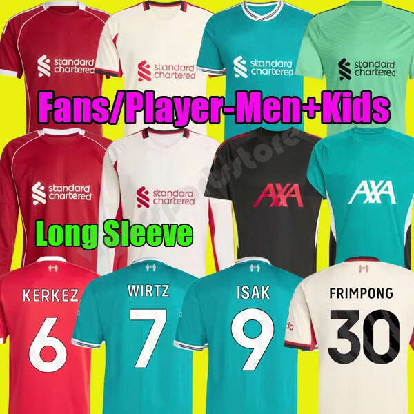 THAILAND 25 26 SALAH WIRTZ nn3 ISAK Soccer Jersey Luis Diaz & Darwin Nunez Football Kits for Men and Kids sets