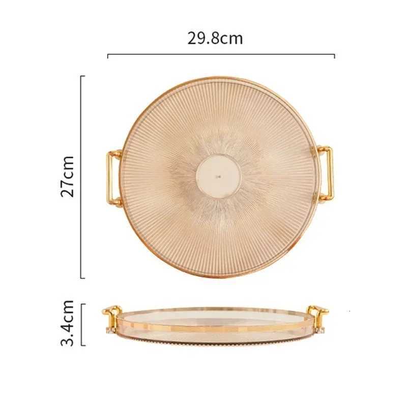 Round Storage Tray Home Living Room Coffee Table Tea Cup Storage Plate Acrylic Tray Aromatherapy Organizer Tray Home Decor New Y251129