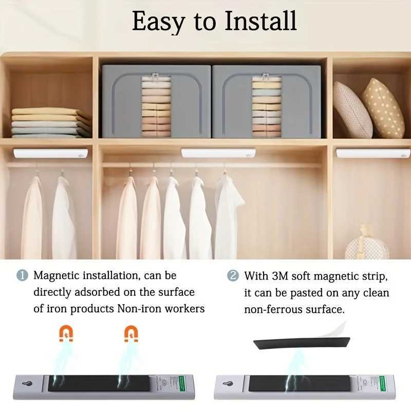 5-Piece LED with Charging Station Under Cabinet Motion Sensor Lights USB-C Rechargeable White Light/Warm Light M251129