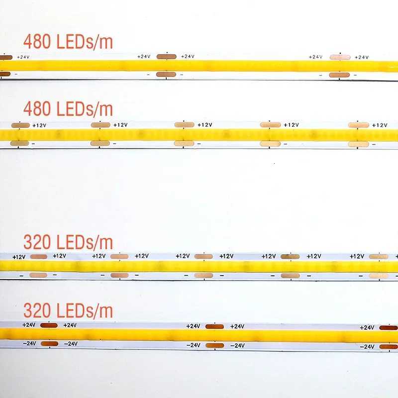 320leds 480leds COB Strip LED Light Bar 12V 24V Warm White Red Mars Green Ice Blue Golden Yellow Pink Home Soft LED Light Strip M251129