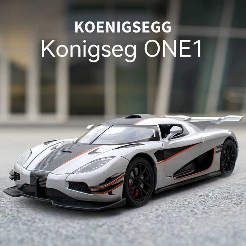 1 24 K Niger One Collectible Ornament with Sound Light and Feedback Function Alloy sports car toy gift for boys J251129