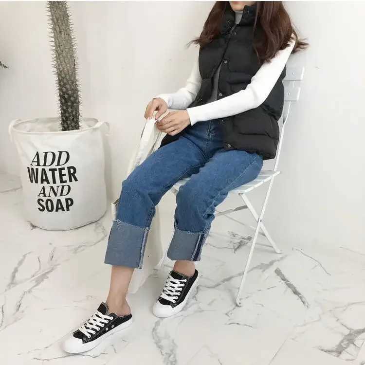 Jacket Vest Loose Cotton Womens Short Autumn Winter Vest Coat Chaleco MujerT251129
