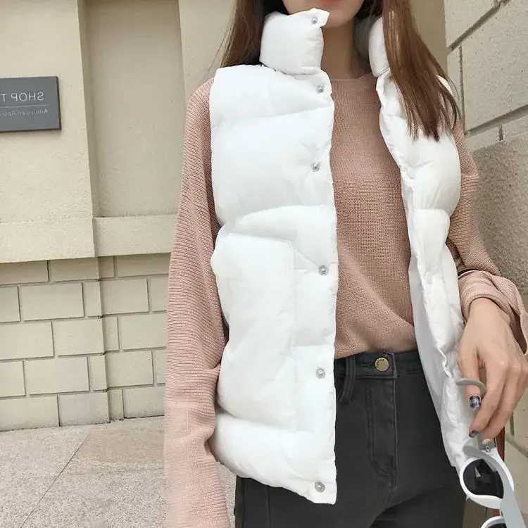 Jacket Vest Loose Cotton Womens Short Autumn Winter Vest Coat Chaleco MujerT251129