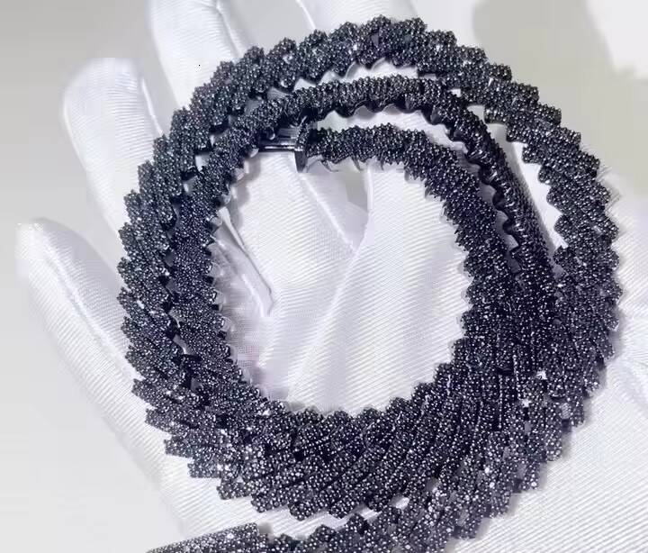 Latest Silver Gold Plated 10/14/18/mm Heavy Multicolored Cuban Chain Link Necklace for Men