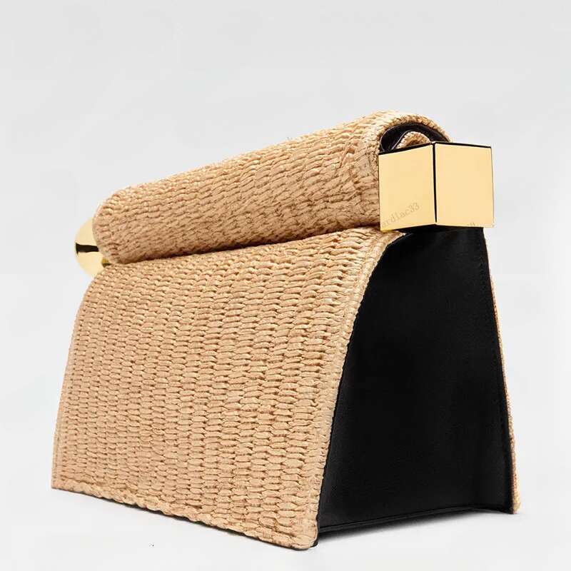Beach Straw Weaving Designer Ladies Large Capacity Clutch Women's Simple Sculpture Fashion Shoulder Crossbody Soft Bag-250429