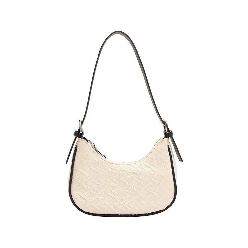 2025 New Designer Bag Hong Kong K High End Fashion This Year's Popular Pleated For Women Xia Xiaozhong Design Crescent Underarm Bag One Shoulder