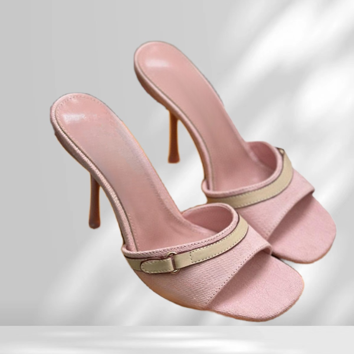 Pink Summer Slippers Heels Classic Dress Sandal Women