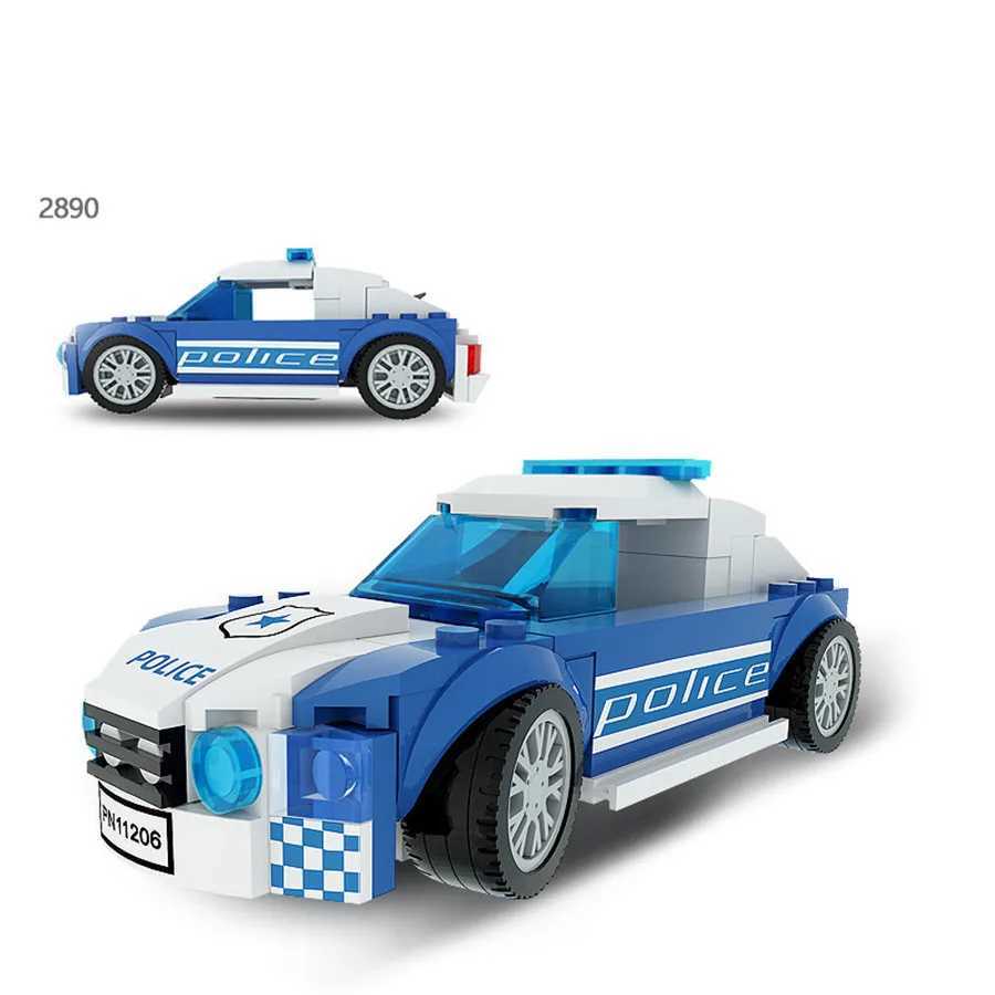 5 Style City Police Car Truck Engineering Vehicle Building Block Car Model Children Diy Bricks Set Toy Kids Gift J251129