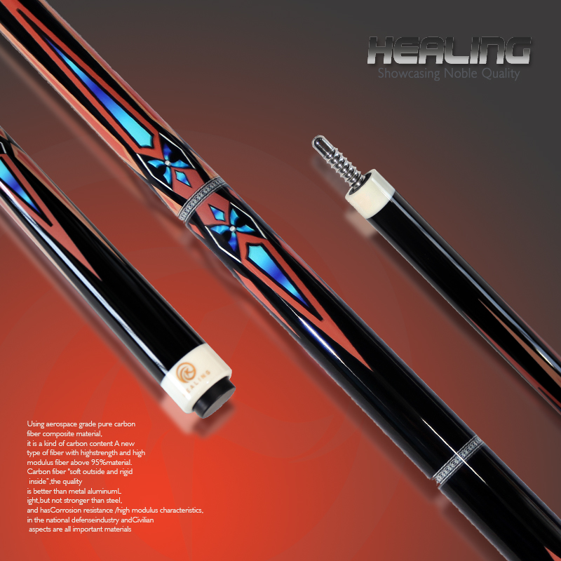 OKHEALING 14 mm Hard Tip Jump Cue 58in Billard Pool Cue Carbon Fiber Black-Tech Carbon Taco De Billar Pool Profesional, Weight Adjustable Design